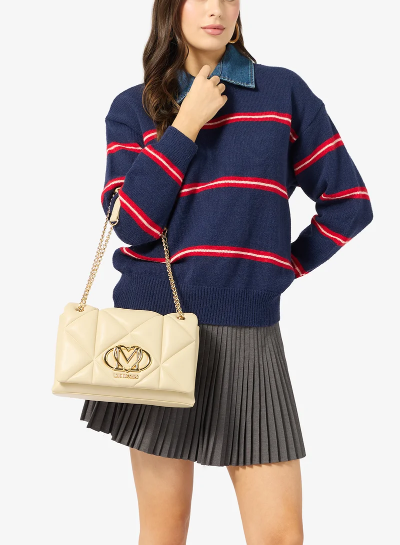 Love Moschino  Embossed Q PU Crossbody Bag for Women | Best Price UAE